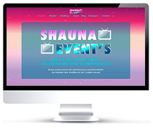 écran du site Internet de Shauna Events 2016 par Franck Cord'homme pour Shauna Events