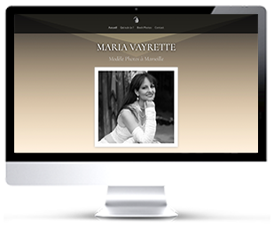 écran iMac du site Internet de Maria VAYRETTE Modèle Photos Marseille sur Riviera-Creations